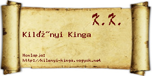Kilényi Kinga névjegykártya